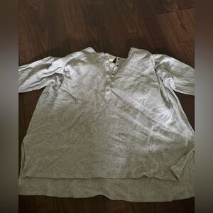 Aerie henly button up grey/gray shirt